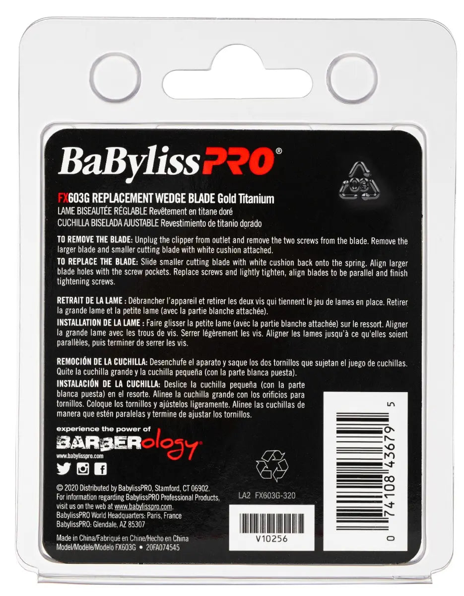 BabylissPRO Replacement Blade Gold Titanium Wedge FX603G
