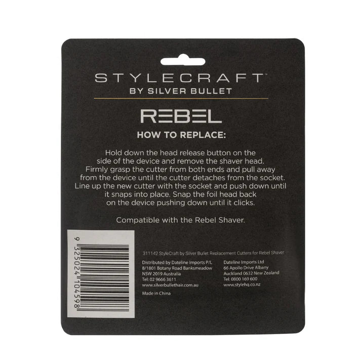 StyleCraft by Silver Bullet Rebel Shaver Replacement Steel Cutters