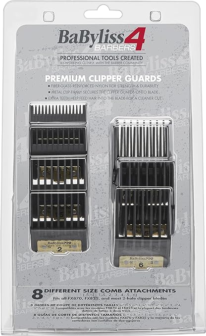 BabylissPRO Barberology Clipper Comb Attachments - 8pc