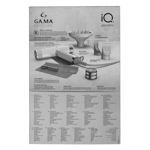 Gama Professional IQ1 Perfetto Hair Dryer - Silver