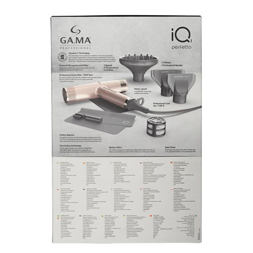 Gama Professional IQ1 Perfetto Hair Dryer - Rose Gold