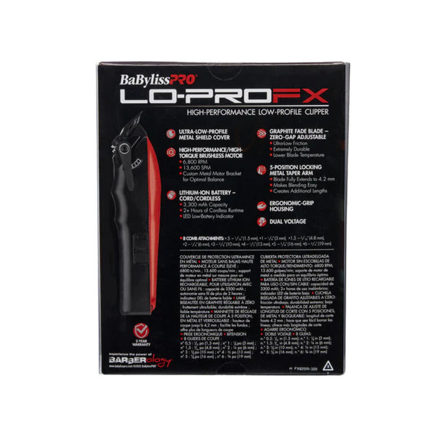BabylissPRO LO-PROFX Cordless Clipper - Red Limited Edition Influencer Collection - Van Da Goat