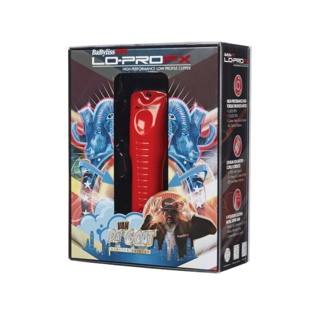 BabylissPRO LO-PROFX Cordless Clipper - Red Limited Edition Influencer Collection - Van Da Goat
