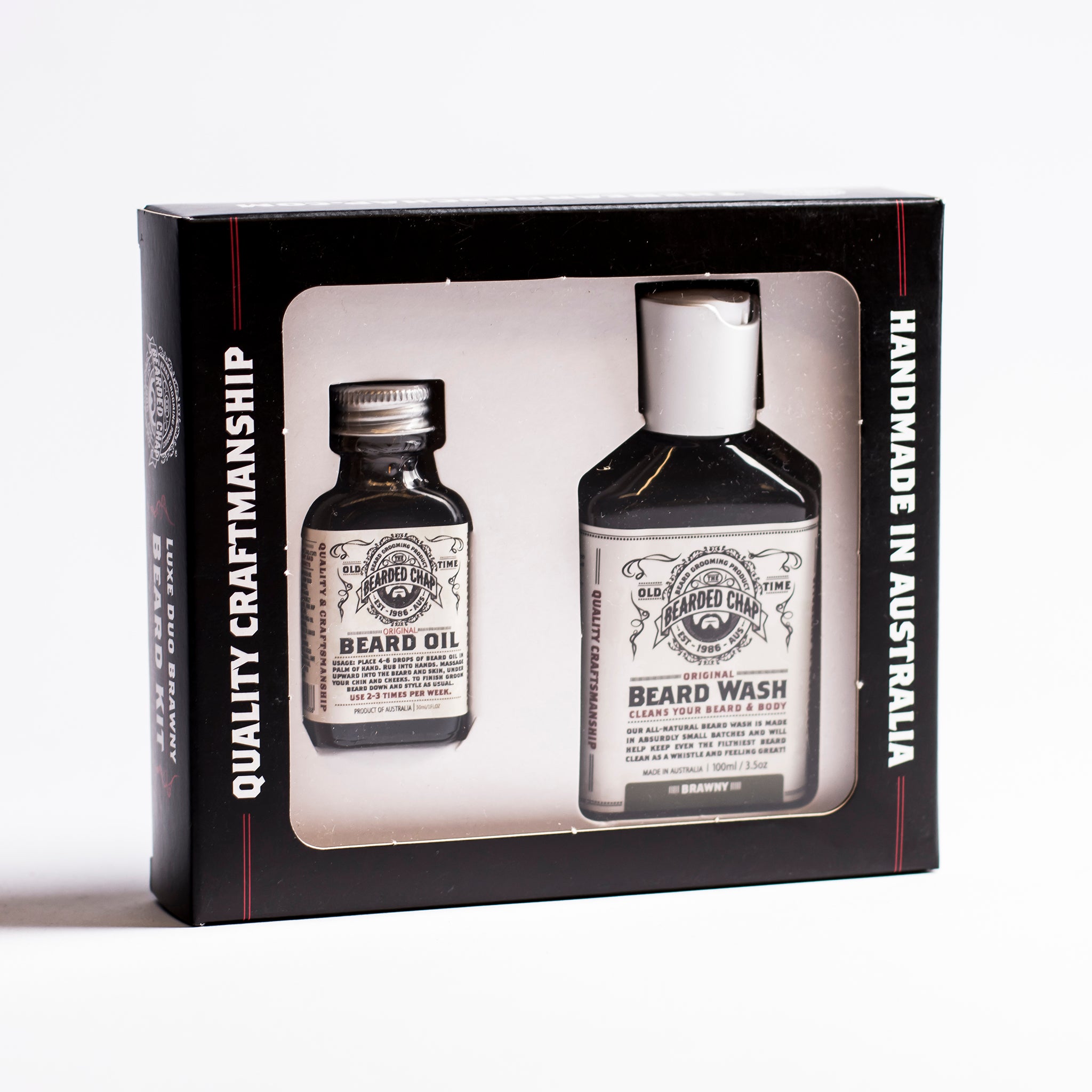 The Luxe Duo Brawny Beard Kit - 30ml Beard Oil & 100ml Brawny Beard Wash