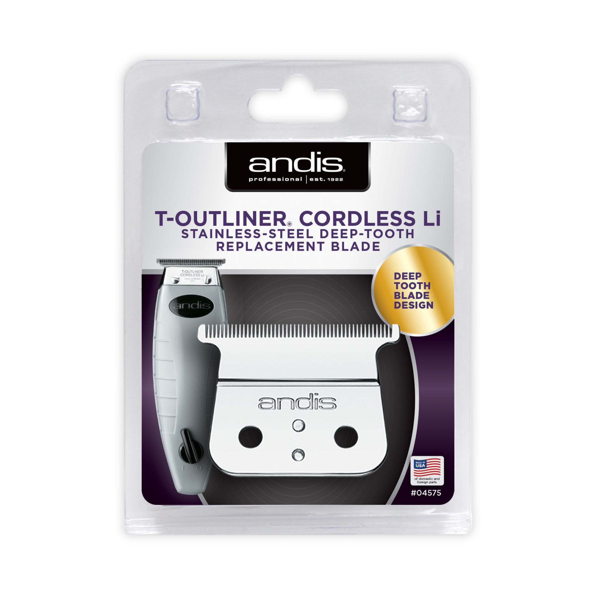 Andis T-Outliner Cordless Li Stainless Steel Deep Tooth Replacement Trimmer Blade