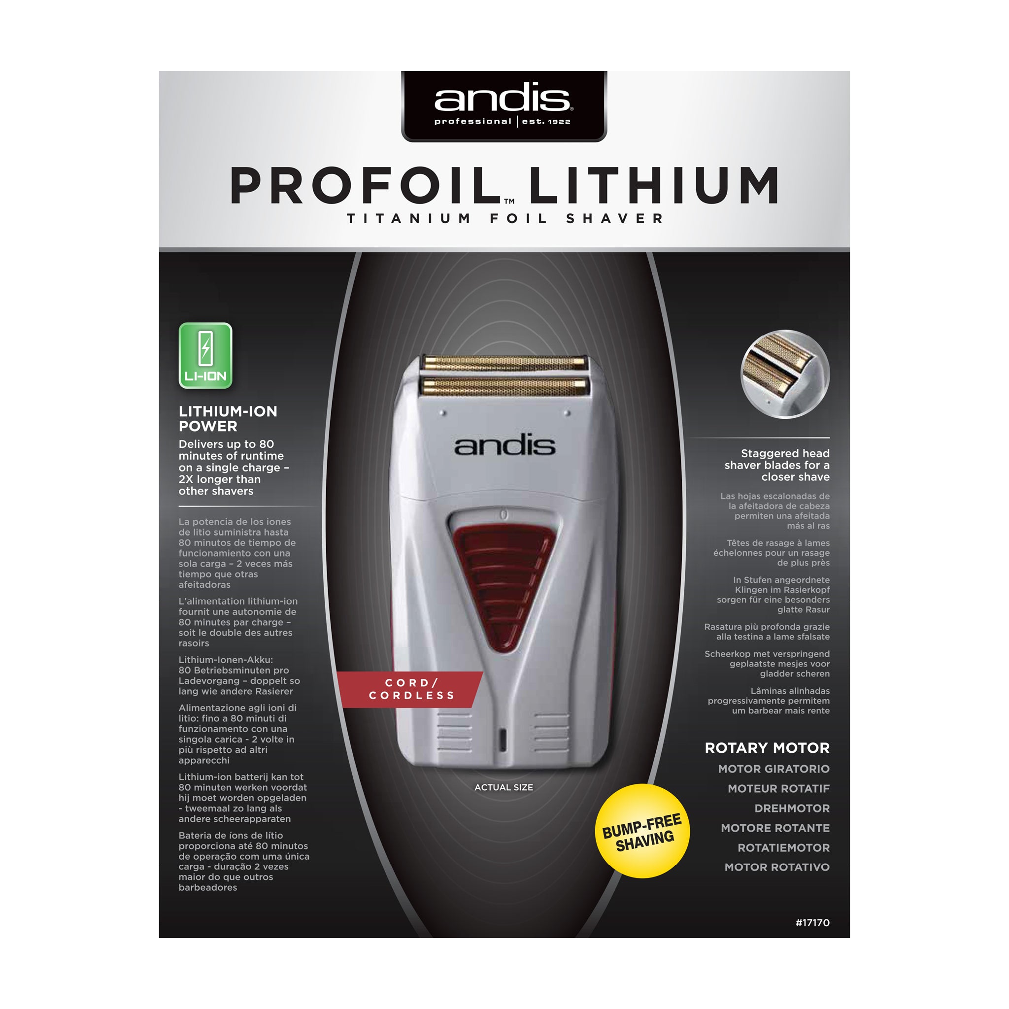 Andis Profoil Lithium Titanium Foil Shaver (TS1)