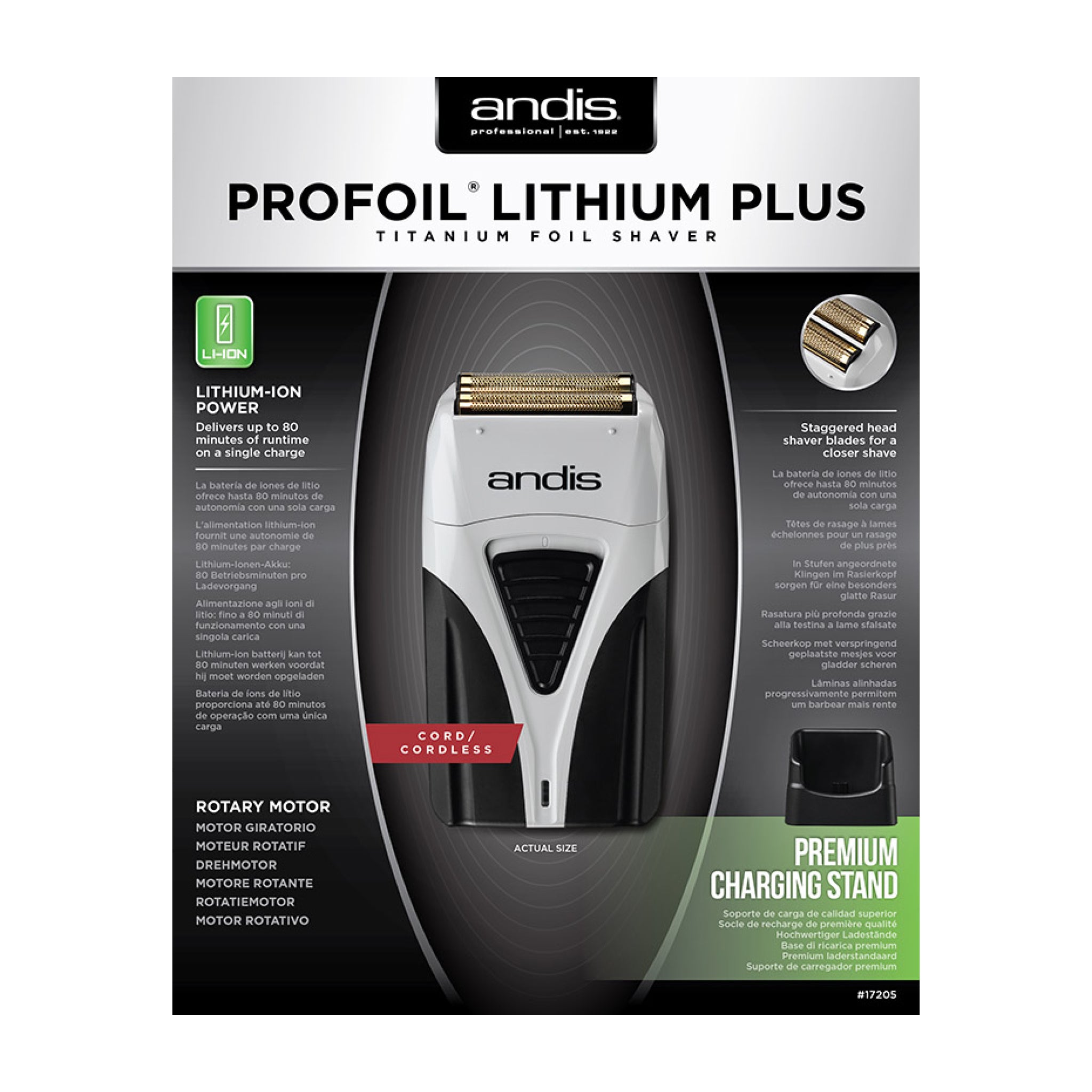 Andis Lithium Plus Titanium Foil Shaver (TS2)