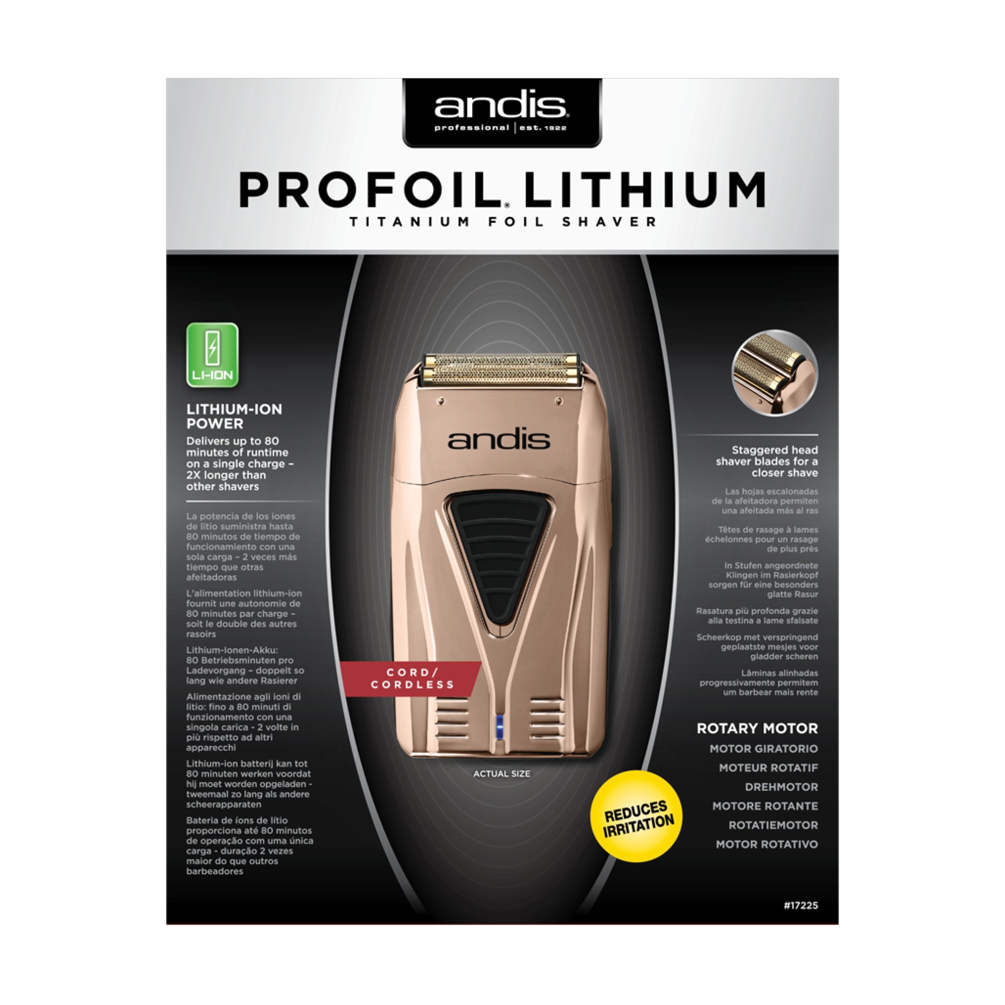 Andis Copper ProFoil Lithium Titanium Foil Shaver
