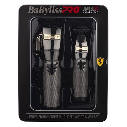 BabylissPRO LimitedFX Collection - Clipper & Skeleton Trimmer Duo - Gunmetal