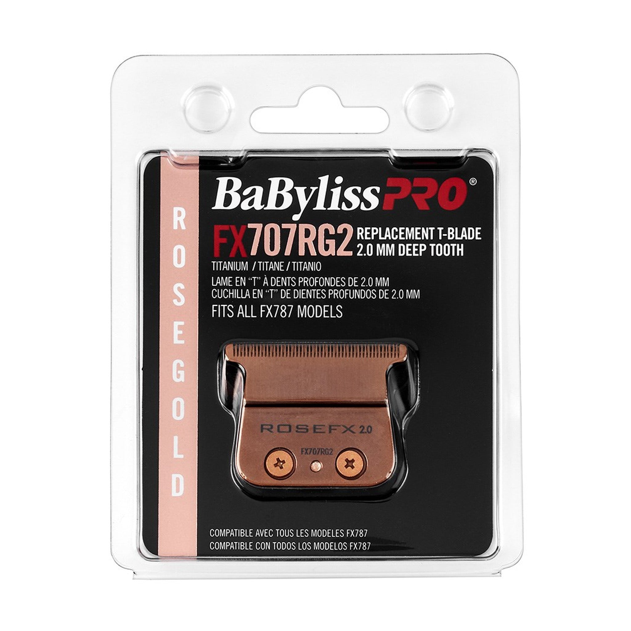 BabylissPRO Rose Gold T-Blade 2.0mm Deep Tooth FX707RG2