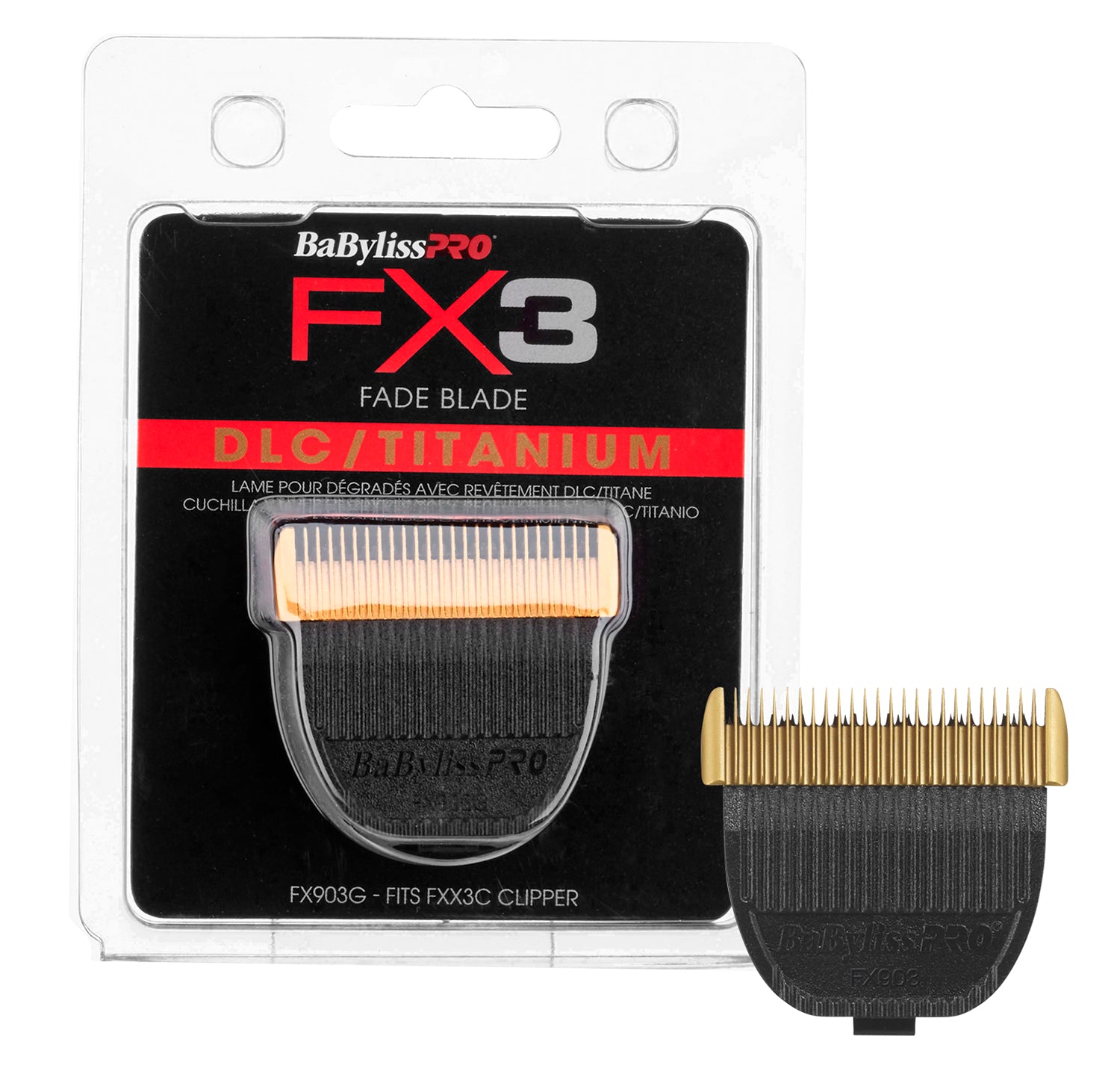 BaBylissPRO Replacement Hair Clipper FX3 Gold Fade Blade FX903B