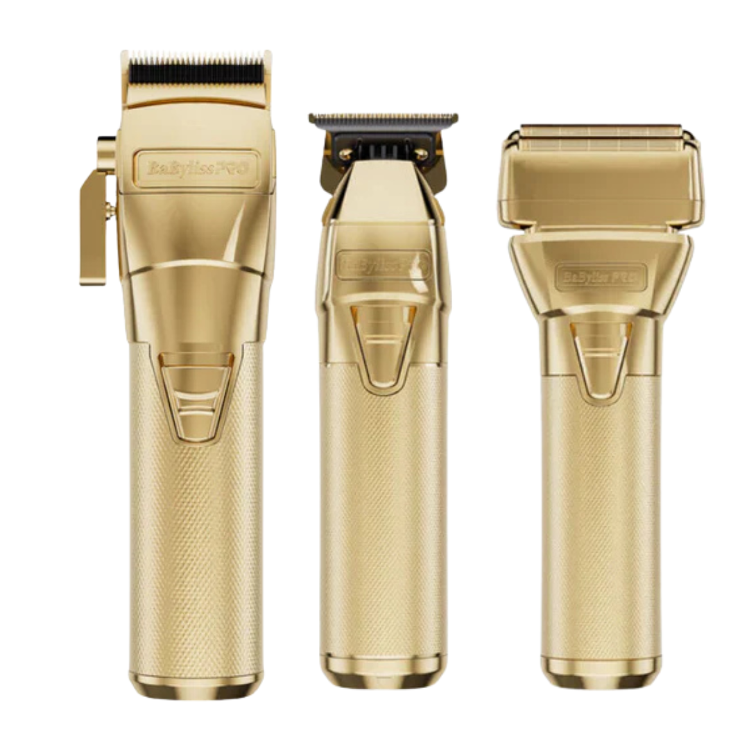 BaBylissPRO FXONE GoldFX Clipper, Trimmer and Double Foil Shaver Bundle
