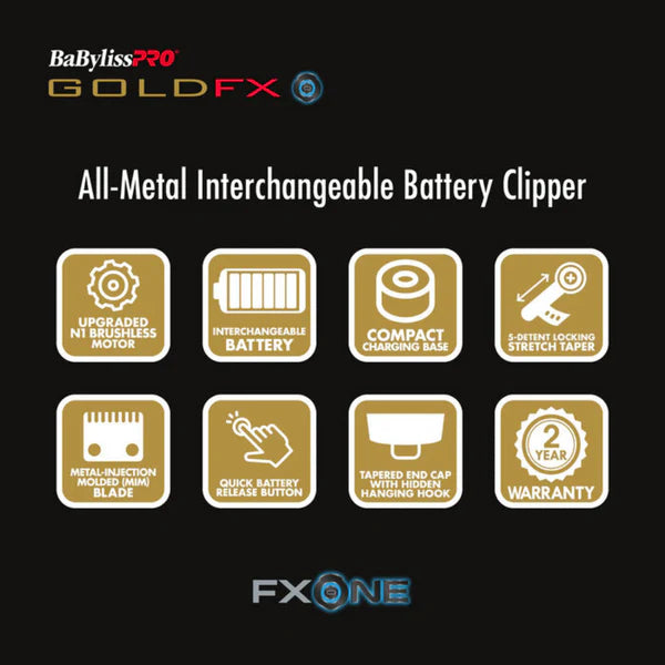PRE-ORDER - BaBylissPRO FXONE GoldFX Clipper