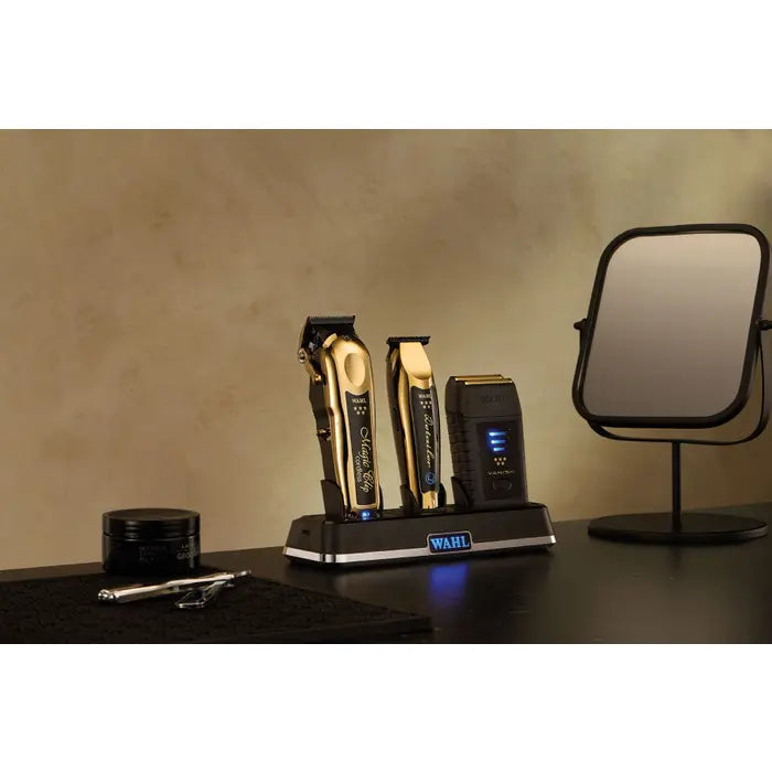 Wahl Gold Magic Clip, Gold Detailer Li, Vanish Shaver Combo + Power Charge Station