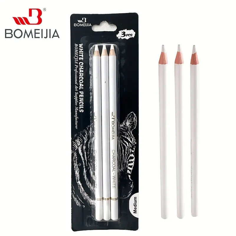 White Sketch Charcoal Pencils Set