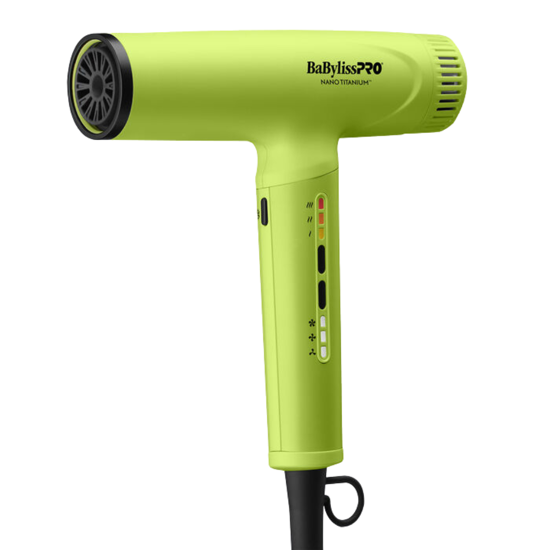 BaBylissPRO Nano Titanium Neon Yellow Light Ionic High-Speed Dryer