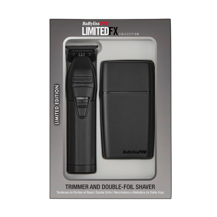 BaBylissPRO Limited FX Matte Black Trimmer and Double Foil Shaver Duo Pack