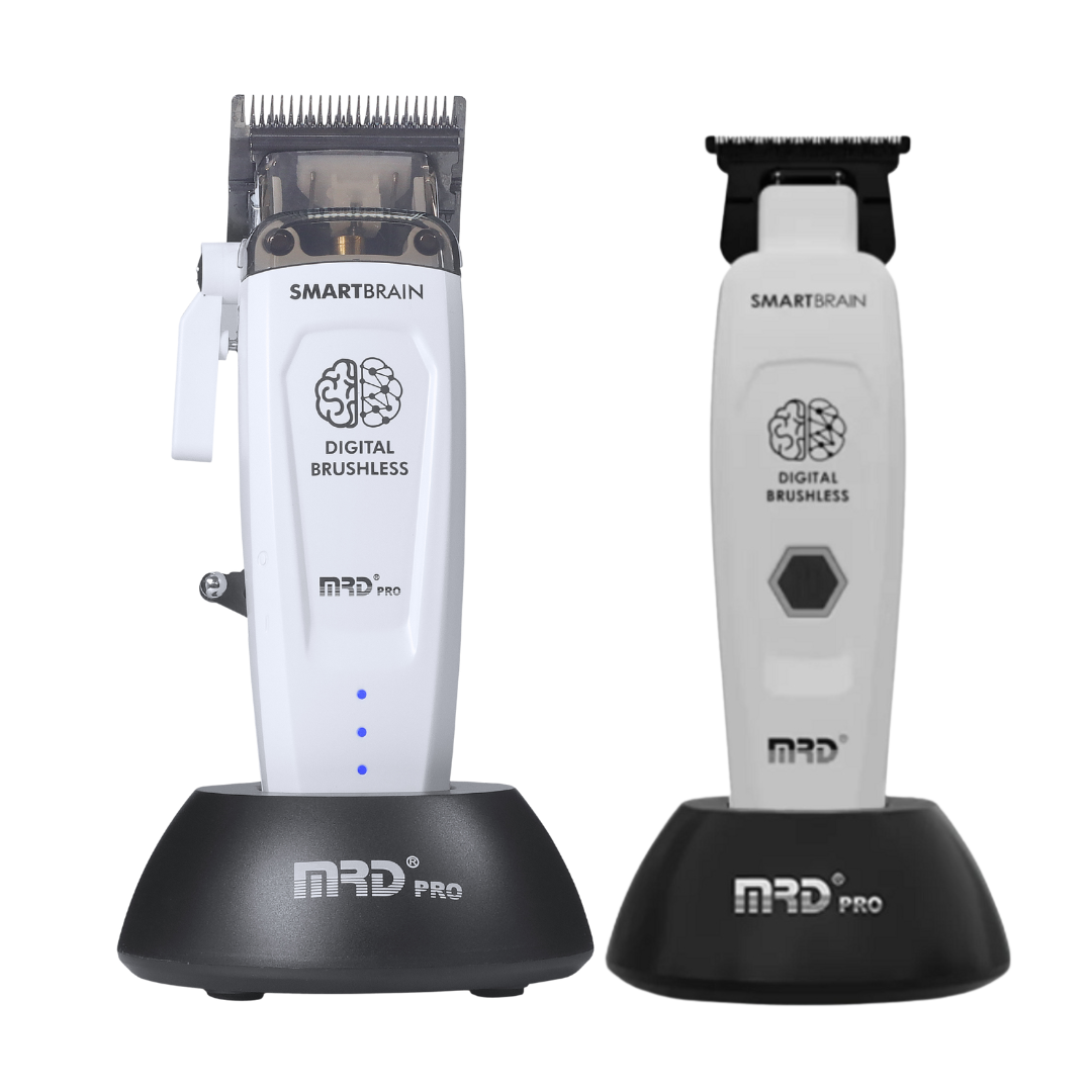 MRD Pro Smart Brain Clipper and Trimmer - White PLUS Bonus Charging Dock Connectors