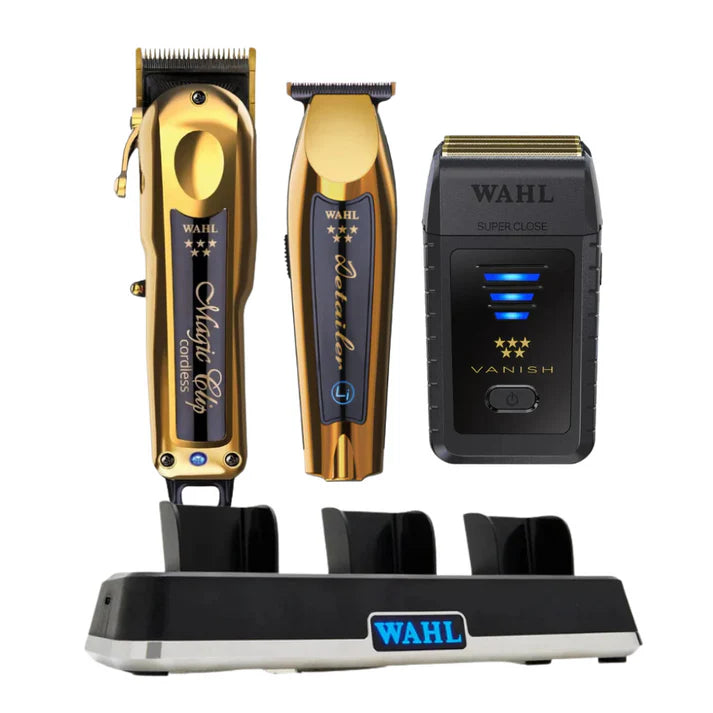 Gold Magic Clip, Gold Detailer Li, Vanish Shaver Combo with NEW Power Charge Station