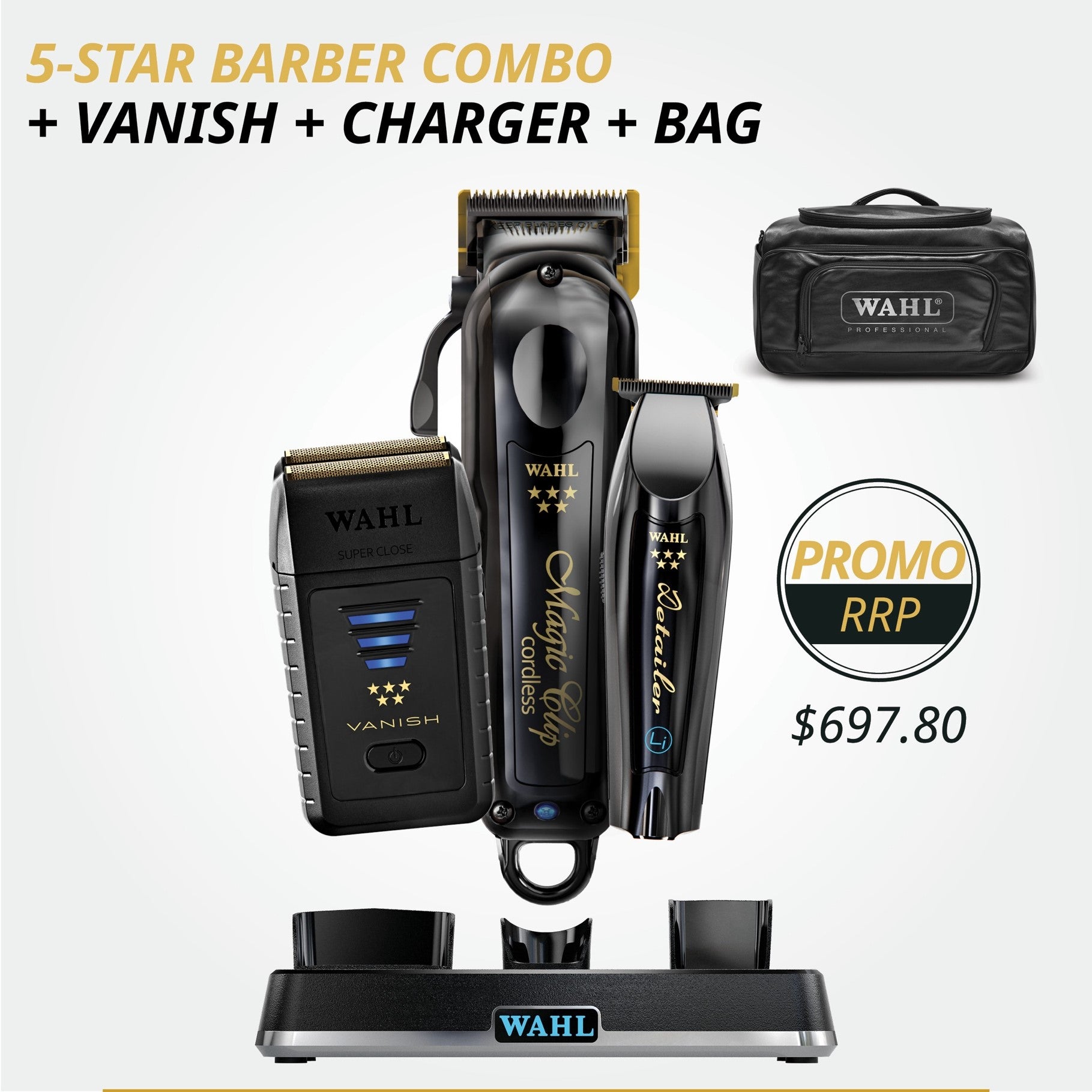 Wahl 5-Star Barber Combo + Vanish + Charger + Bag