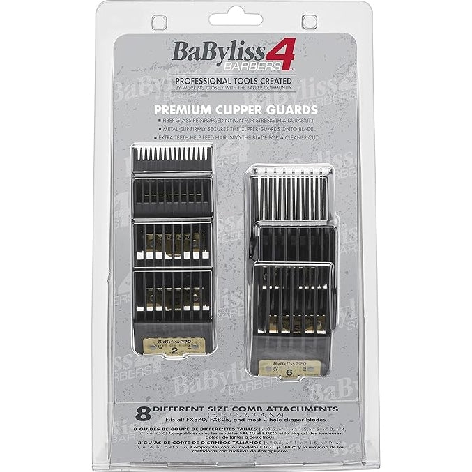 BabylissPRO Barberology Clipper Comb Attachments - 8pc