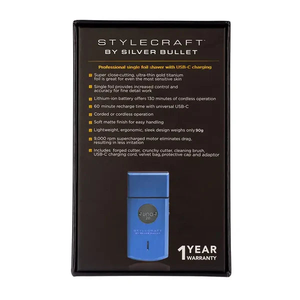 Stylecraft Saber T - Trimmer and Uno 2.0 Single Foil Shaver - Blue