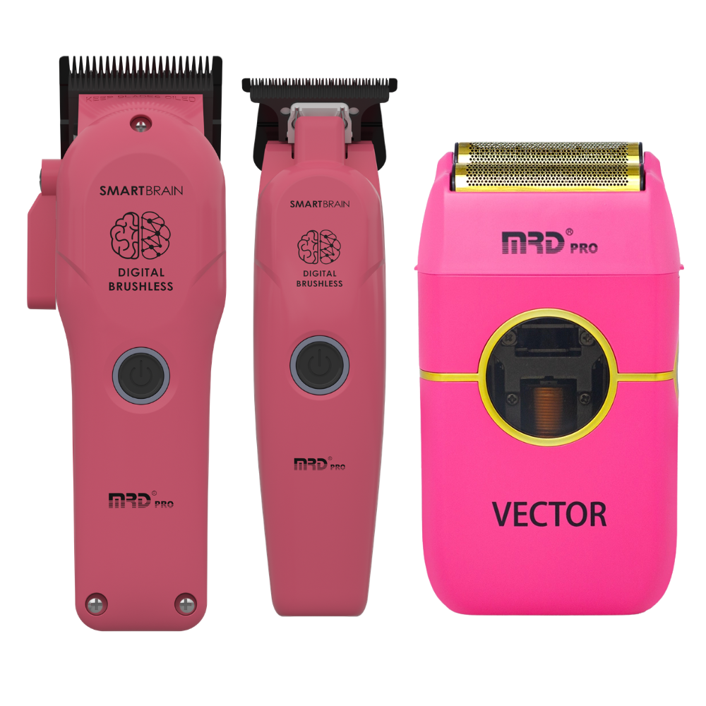 MRD Pro Smart Brain Precision Clipper, Trimmer and Vector Foil Shaver - Pink