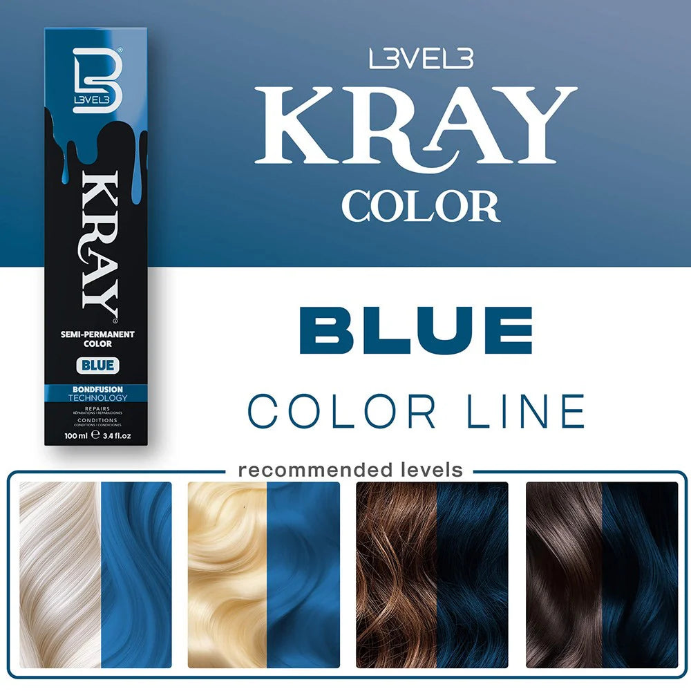 Level 3 Kray Semi Permanent Colour Blue - 100ml