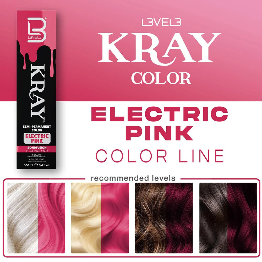 Level 3 Kray Semi Permanent Colour Electric Pink - 100ml