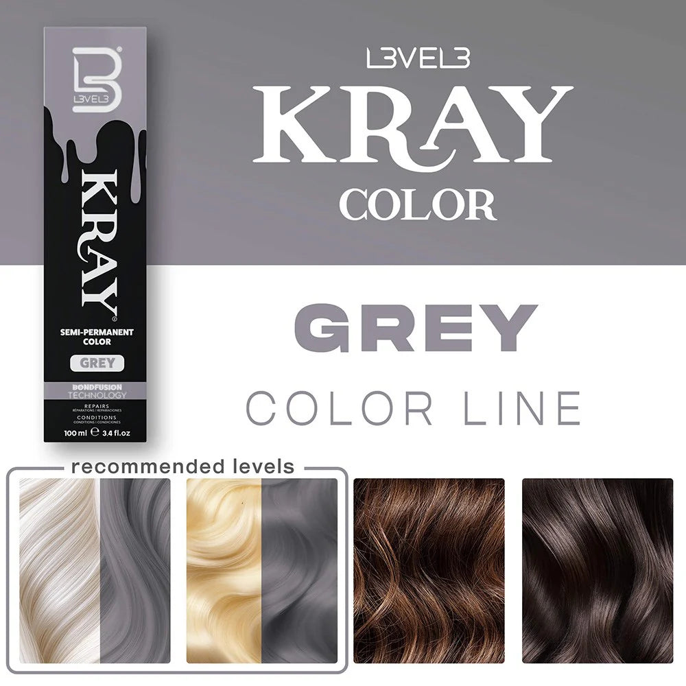 Level 3 Kray Semi Permanent Colour Grey - 100ml