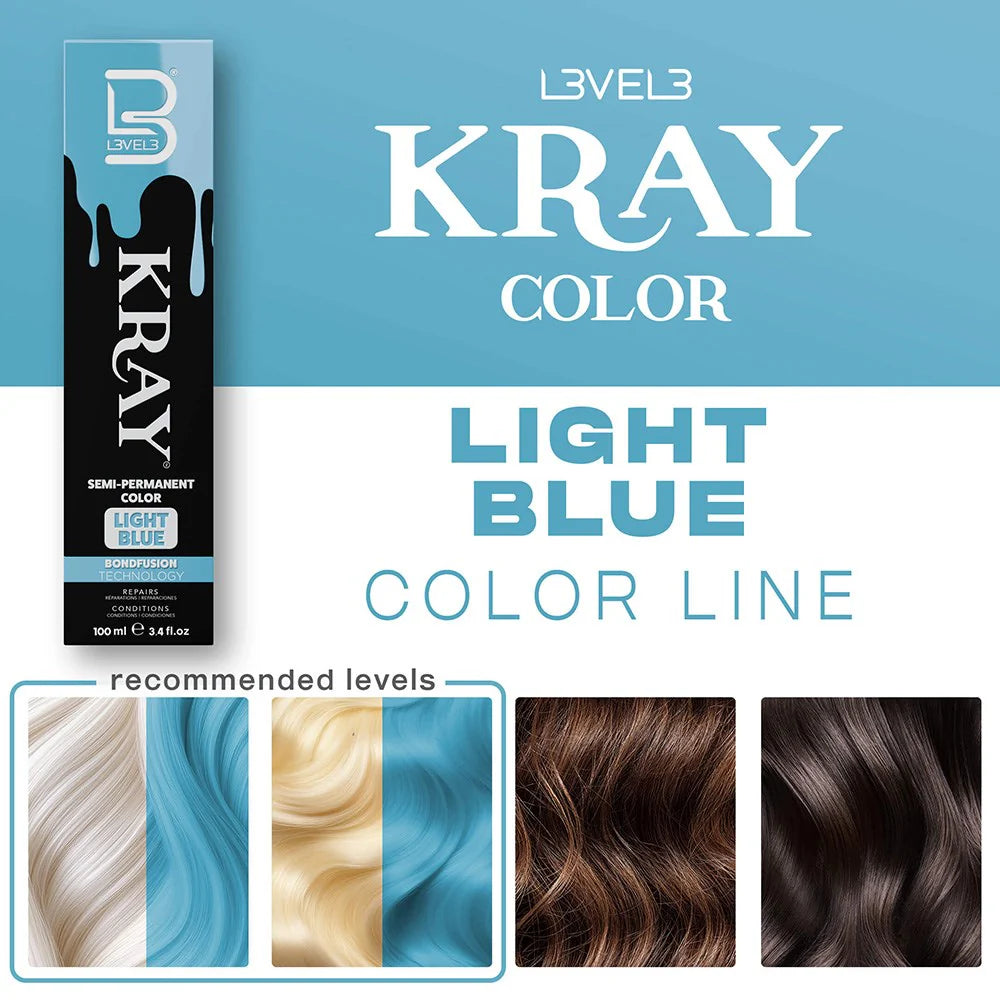 Level 3 Kray Semi Permanent Colour Light Blue - 100ml