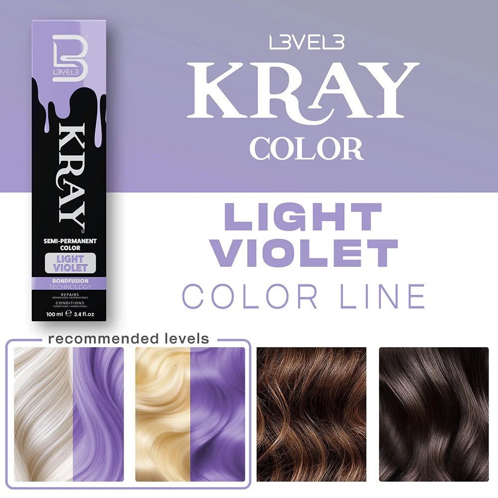 Level 3 Kray Semi Permanent Colour Light Violet - 100ml