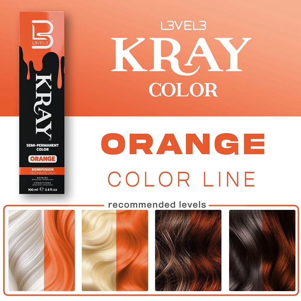 Level 3 Kray Semi Permanent Colour Orange - 100ml