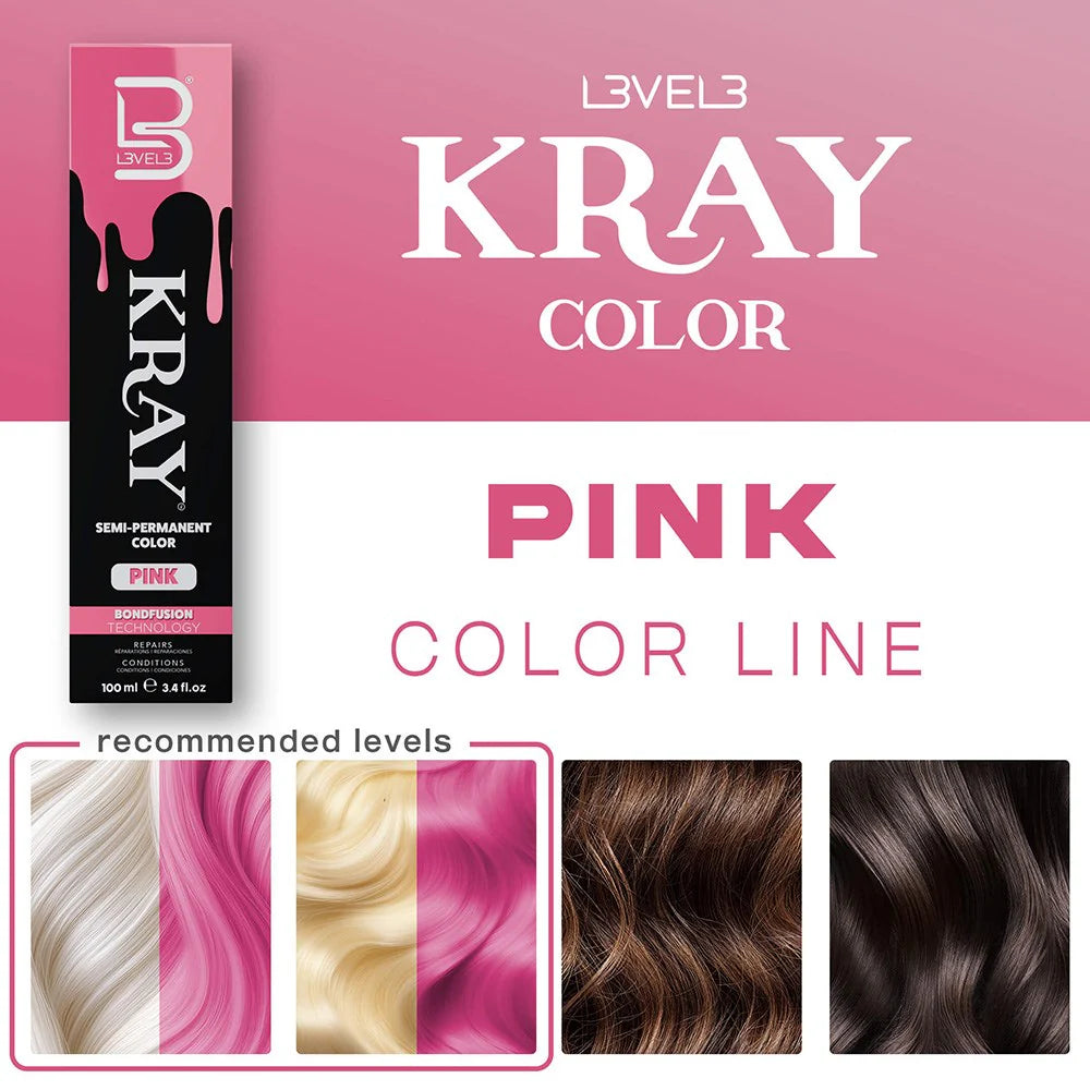 Level 3 Kray Semi Permanent Colour Pink - 100ml
