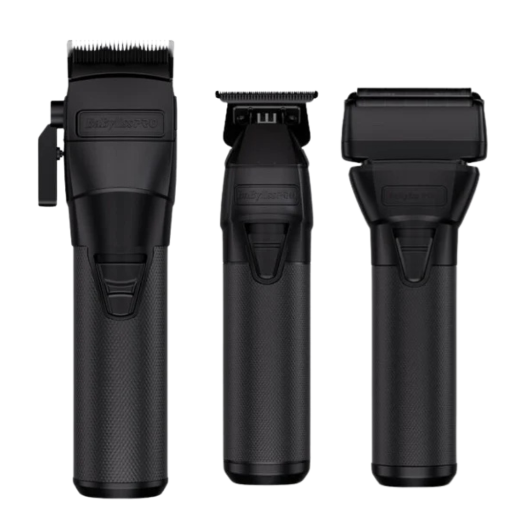 BaBylissPRO FXONE BlackFX Clipper, Trimmer and Double Foil Shaver Bundle