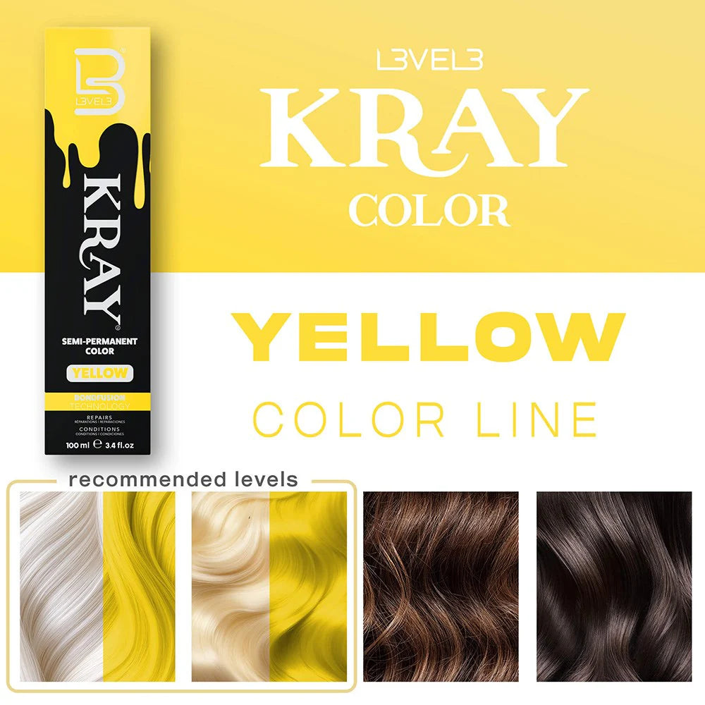 Level 3 Kray Semi Permanent Colour Yellow - 100ml