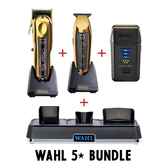 Gold Magic Clip, Gold Detailer Li, Vanish Shaver Combo with NEW Power Charge Station
