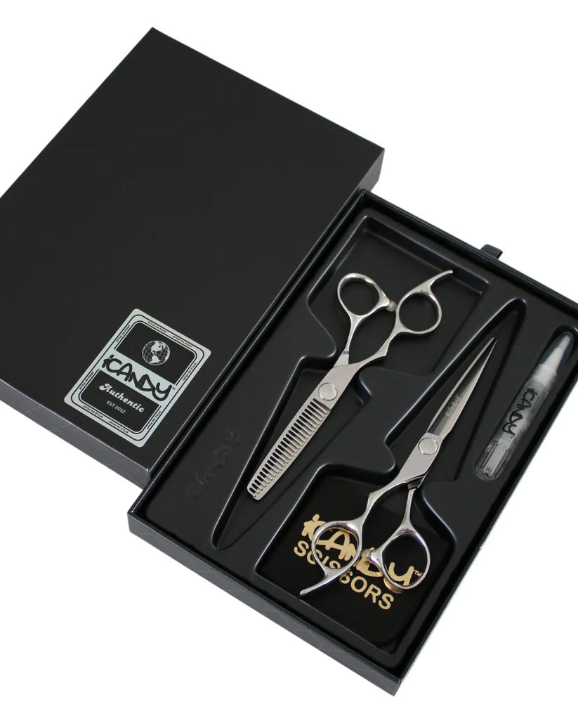 iCandy ELECTRO Silver VG10 Scissor & Thinner LEFT HANDED Bundle (6.0/5.5 inch) Limited Edition!