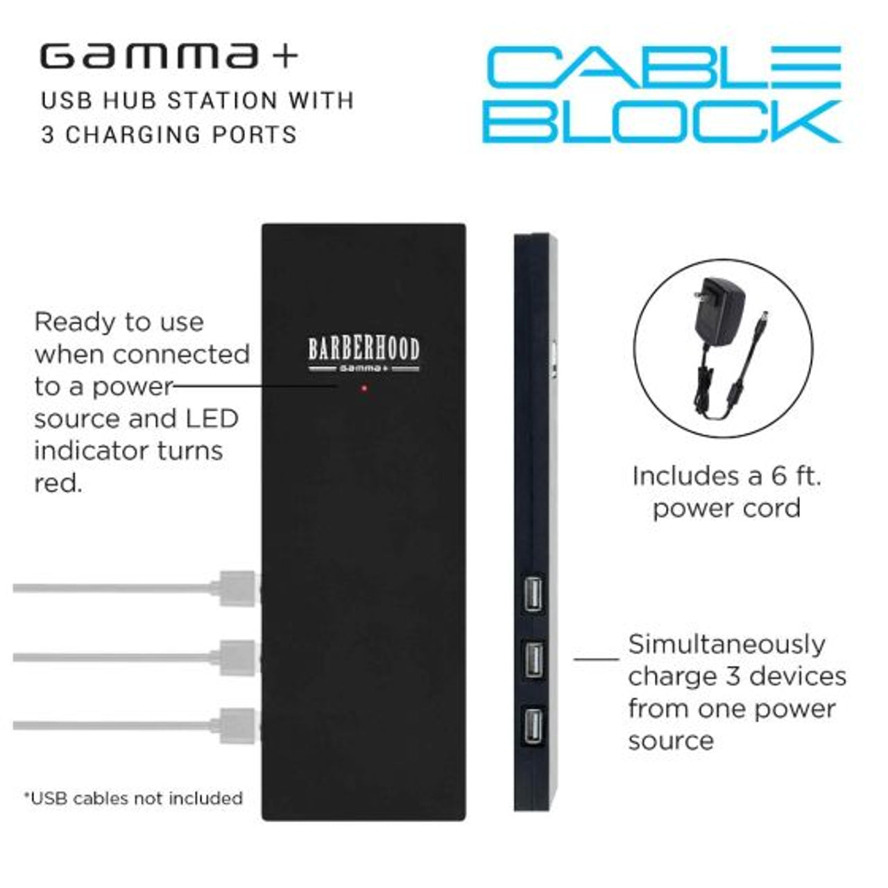 Gamma+ Magnetic Matt Charging Port - USB Cable Block