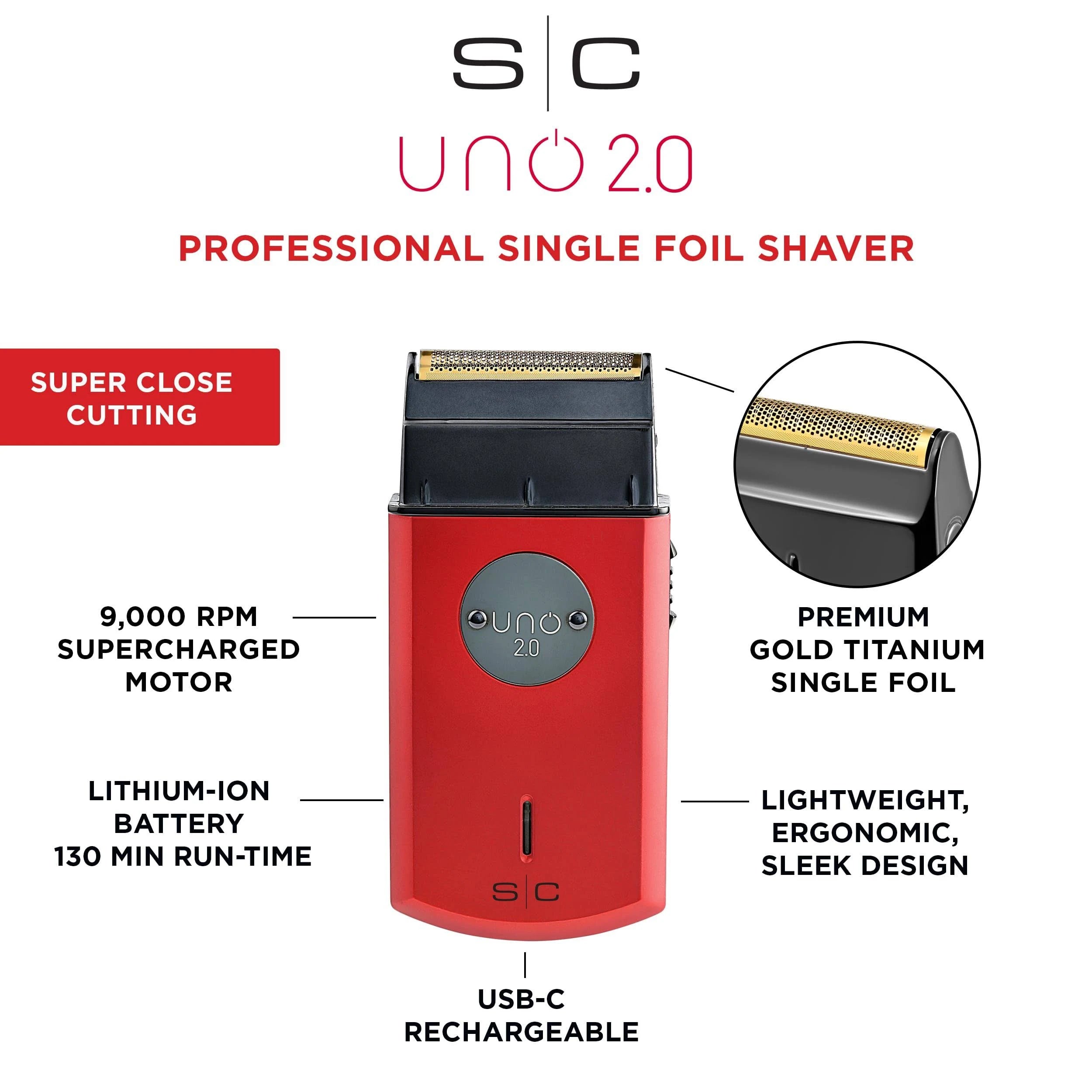 StyleCraft Uno 2.0 Single Foil Shaver - Red