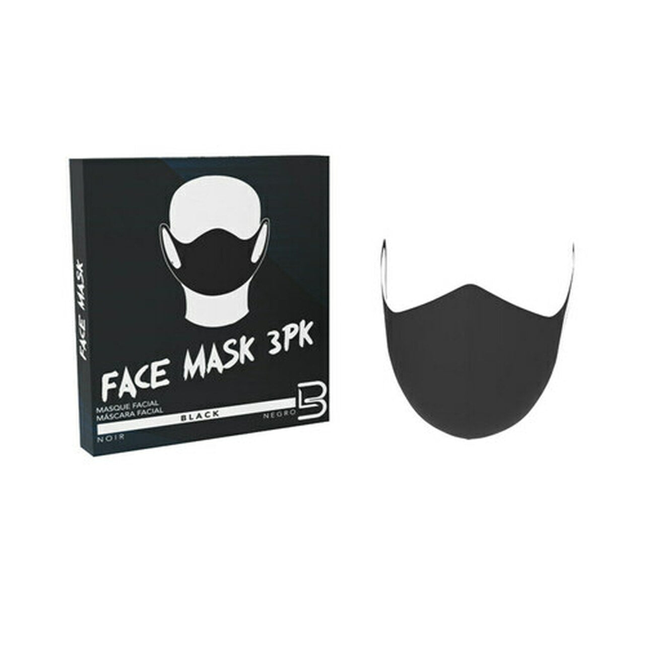 Face Mask - 3 Pack - Black